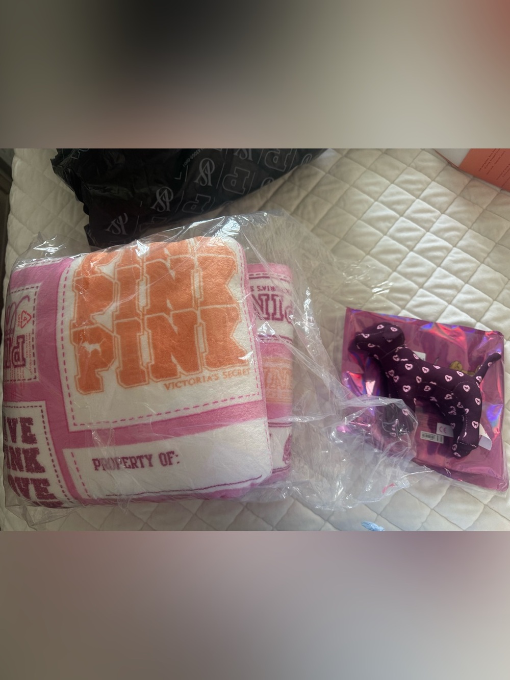 Victoria secret dog and fleece blanket